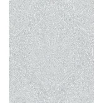   Elegáns nagyformátumú szecessziós díszítőminta enyhe arany csillogás szürke világosszürke tapéta