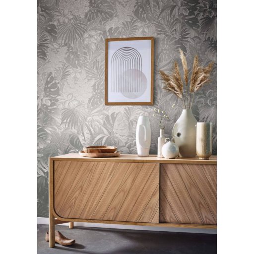 Marburg Botanica 33301 Botanikus "buja" levélmotívum gyönyörű dombornyomással szürke ezüst tapéta