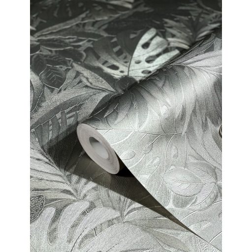 Marburg Botanica 33302 Botanikus "buja" levélmotívum gyönyörű dombornyomással szürke árnyalatok ezüst tapéta