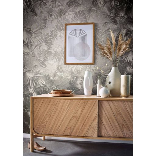 Marburg Botanica 33302 Botanikus "buja" levélmotívum gyönyörű dombornyomással szürke árnyalatok ezüst tapéta