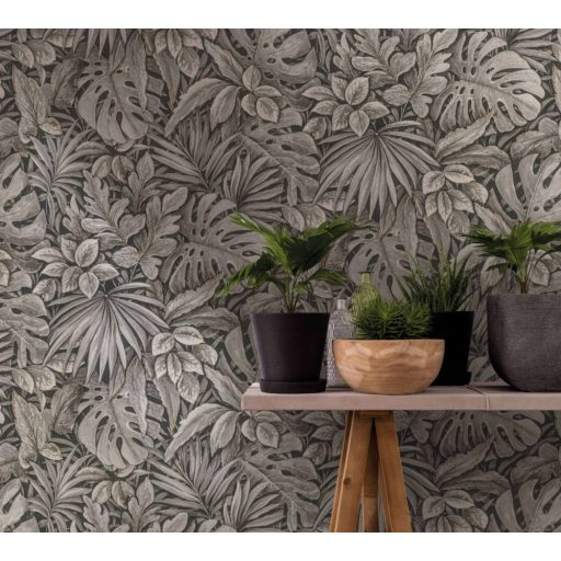 Marburg Botanica 33305 Botanikus egzotikus levélmotívum barna szürke antarcit ezüst tapéta