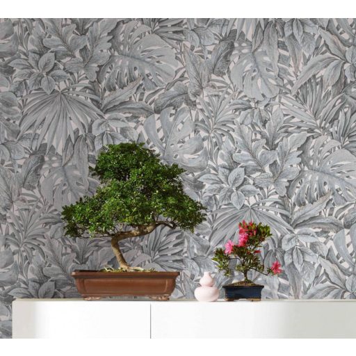 Marburg Botanica 33306 Botanikus egzotikus levélmotívum szürke barna ezüst antracit fehér tapéta