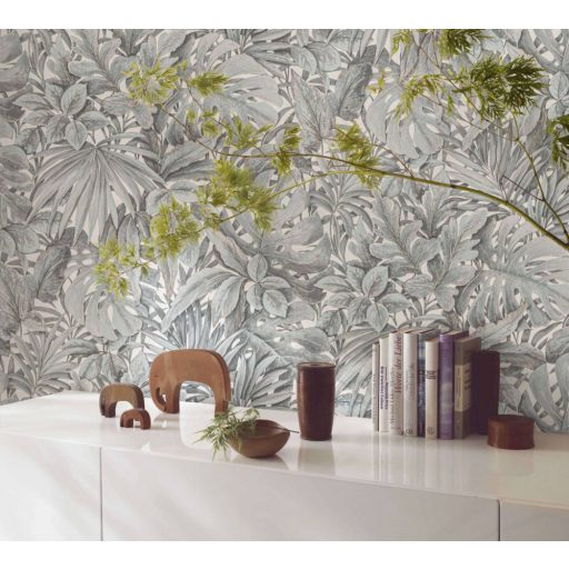 Marburg Botanica 33306 Botanikus egzotikus levélmotívum szürke barna ezüst antracit fehér tapéta