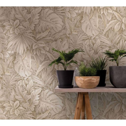Marburg Botanica 33307 Botanikus egzotikus levélmotívum bézs és barna árnyalatok tapéta