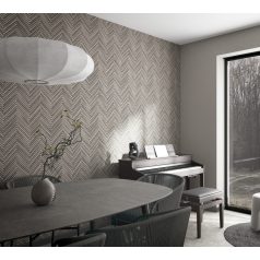   Vízszintes megszakadó vonalakkal tarkított strukturált minta szürkésbézs és szürkésbarna tónus tapéta