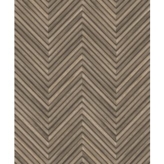   Nyílformába rendezett valósághű keskeny fa parkettminta világosbarna barna és sötétbarna tónus tapéta