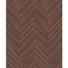   Nyílformába rendezett valósághű keskeny fa parkettminta vörösesbarna és sötétbarna/fekete tónus tapéta