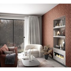   Nyílformába rendezett valósághű keskeny fa parkettminta vörösesbarna és sötétbarna/fekete tónus tapéta