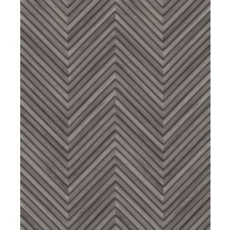   Nyílformába rendezett valósághű keskeny fa parkettminta szürke szürkésbarna és fekete tónus tapéta