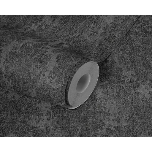 As-Creation Secret Garden/Black is Beautiful 33607-8 Klasszikus elegáns vintage díszítőminta szürke és fekete fémes hatás tapéta