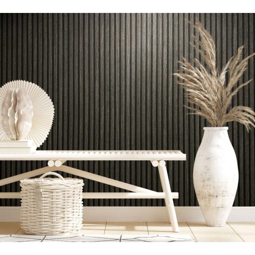 Marburg Botanica 33961 Natur Design fa megjelenés 3D kifinomult dombornyomás sötétszürke antracit tapéta