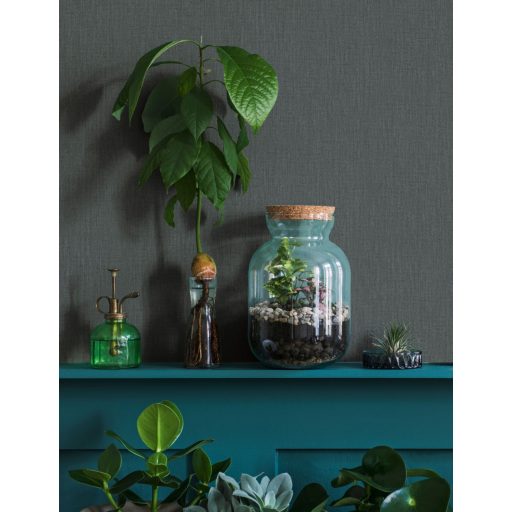 Marburg Botanica 33967 Natur Egyszínű tapintható vászon struktúra sötétszürke/antracit tapéta