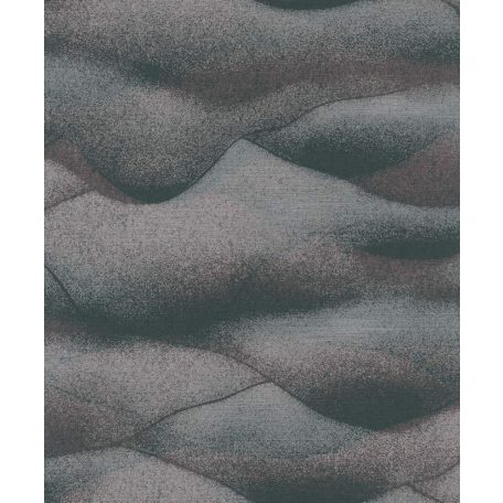 Hegyvonulatot formáló akvarell hullámminta antracit ezüstszürke és bordó tónus tapéta