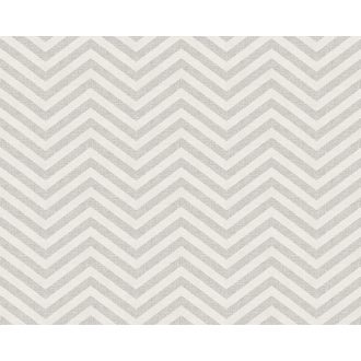   As-Creation Scandinavian Style 34139-1 Grafikus cikk-cakk minta fehér szürke ezüst enyhe fény tapéta