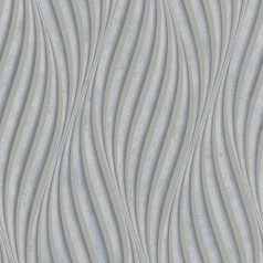   Absztrakt hullám (spirál)minta beton háttéren 3D szürke és ezüst tónus fénylő mintarajzolat tapéta
