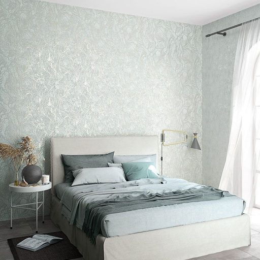 Kopott beton megjelenítés finom csillogással zöld/szürkészöld tónus tapéta