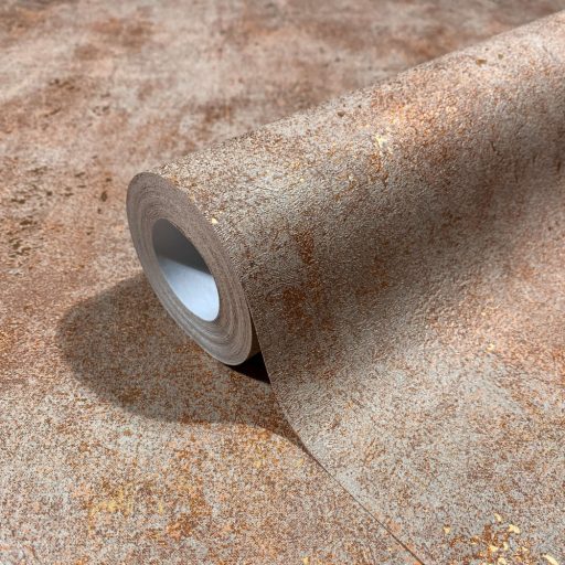 Vintage Look indusztriális beton megjelenés fémes akcentussal bézs szürkésbézs és rézszín tónus tapéta