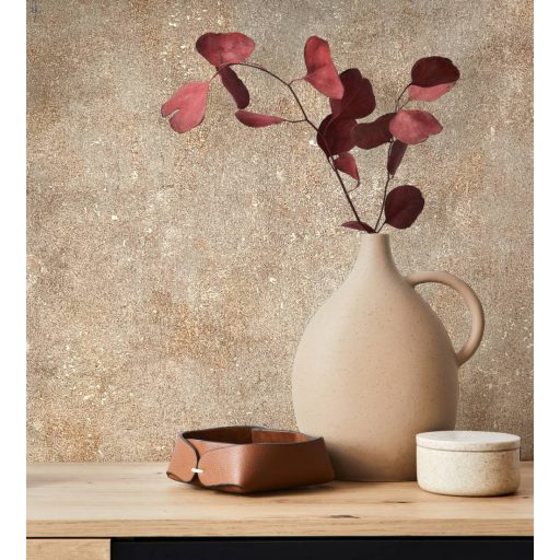 Vintage Look indusztriális beton megjelenés fémes akcentussal bézs szürkésbézs és rézszín tónus tapéta
