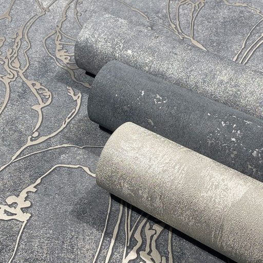 Vintage Look indusztriális beton megjelenés fémes akcentussal szürke antracit és ezüst tónus tapéta