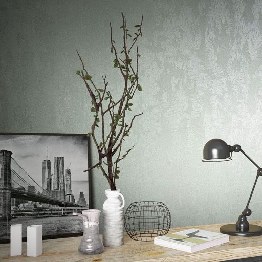 Struktur Design egyszínű fénylő akcentusok zöld/szürkészöld és ezüst tónus tapéta