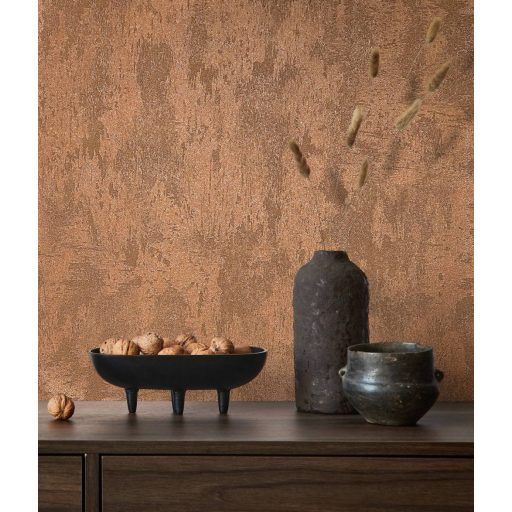 Struktur Design egyszínű fénylő akcentusok barna és rézszín tónus tapéta