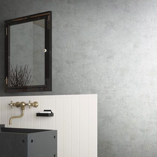 Vintage Look indusztriális beton megjelenés fémes akcentussal szürke és ezüst tónus tapéta