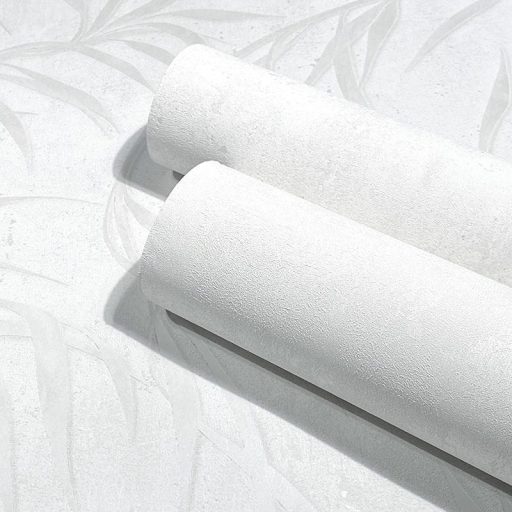 Elragadó könnyed levélmintázat fénylő mintarajzolat fehér és gyöngyház tónus tapéta