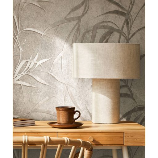 Elragadó könnyed levélmintázat fénylő mintarajzolat szürke szürkésbarna ezüst és arany tónus tapéta