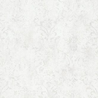   Vintage damaszt barokk minta kopottas beton háttéren fehér és gyöngyház tónus fénylő mintarajzolat tapéta