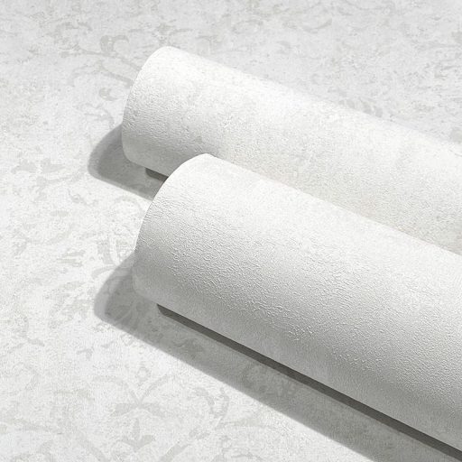 Vintage damaszt barokk minta kopottas beton háttéren fehér és gyöngyház tónus fénylő mintarajzolat tapéta