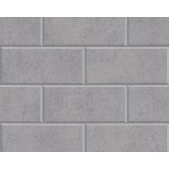   As-Creation Versace 3, 34322-4, 3 D  csempeminta világos szürke szürke tapéta