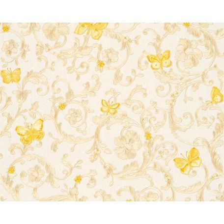 As-Creation Versace 3, 34325-1 indaminta pillangókkal krém bézs aranysárga tapéta
