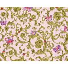   As-Creation Versace 3, 34325-4  indaminta pillangókkal rózsaszín zöldarany  lila pink tapéta