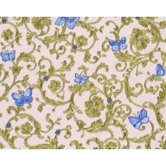   As-Creation Versace 3, 34325-6  indaminta pillangókkal halvány rózsaszín zöldarany kék tapéta
