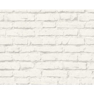   As-Creation Free Nature/Elements 34399-2 Narur/Ipari design téglaminta halványszürke fehér tapéta