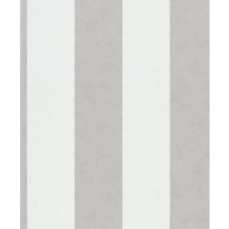  Széles sávokkal kialakított blokkcsíkos minta textil háttéren fehér és szürke tónus tapéta