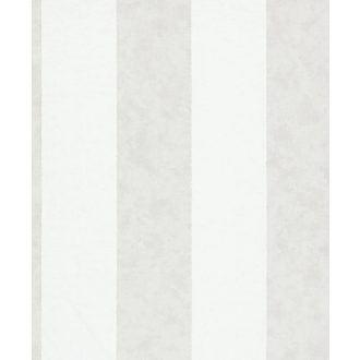   Széles sávokkal kialakított blokkcsíkos minta textil háttéren fehér és világosszürke/szürke tónus tapéta