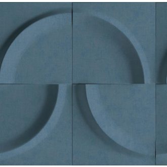   Eltolt negyed és félkörök háromdimenziós designmintája kék és sötétkék tónus tapéta