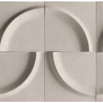   Eltolt negyed és félkörök háromdimenziós designmintája szürkésfehér szürke szürkésbézs és sötétszürke tónus tapéta