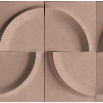   Eltolt negyed és félkörök háromdimenziós designmintája barna sötétbarna és narancsos barna tónus tapéta