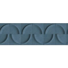   Eltolt negyed és félkörök háromdimenziós designmintája kék és sötétkék tónus bordűr