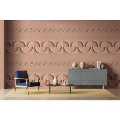   Eltolt negyed és félkörök háromdimenziós designmintája barna sötétbarna és narancsos barna tónus bordűr