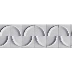   Eltolt negyed és félkörök háromdimenziós designmintája szürkésfehér szürke és fekete tónus bordűr