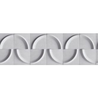   Eltolt negyed és félkörök háromdimenziós designmintája szürkésfehér szürke és fekete tónus bordűr