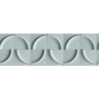   Eltolt negyed és félkörök háromdimenziós designmintája világoszöld zöld/menta/ és sötétzöld tónus bordűr