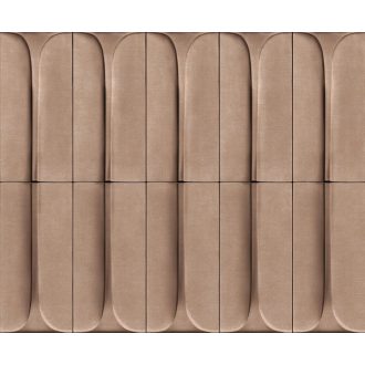   Nyújtott téglalapok lekerekített 3D absztrakt mintája barna sötétbarna és narancsos/vöröses/barna tónus tapéta