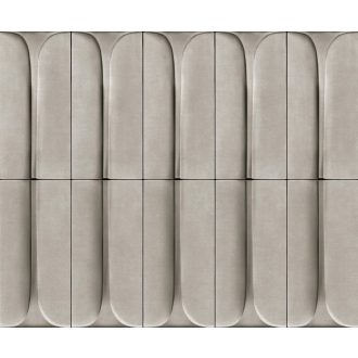   Nyújtott lekerekített téglalapok 3D absztrakt mintája világosszürke szürke szürkésbézs és fekete tónus tapéta