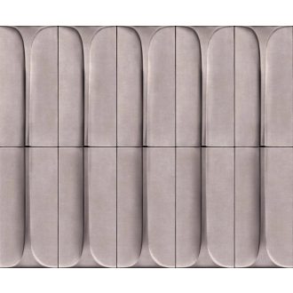   Nyújtott lekerekített téglalapok 3D absztrakt mintája barna barnáslila és sötétbarna/fekete tónus tapéta