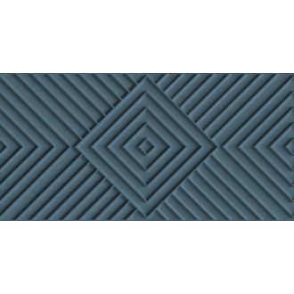   Gigantikus mélységből feltáruló koncentrikus rombuszok 3D geometrikus mintája kék sötétkék és fekete tónus tapéta