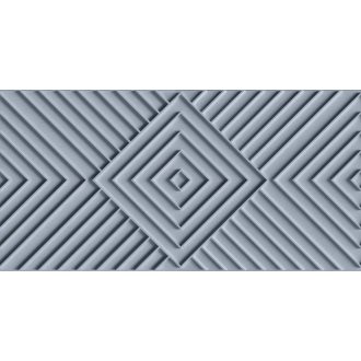   Gigantikus mélységből feltáruló koncentrikus rombuszok 3D geometrikus mintája szürkésfehér ezüstszürke és fekete tónus tapéta